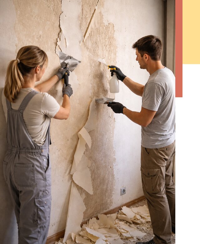 Снятие старых обоев в Амурске от 5424 руб. под ключ недорого | ОТДЕЛОЧНИК-Мрс