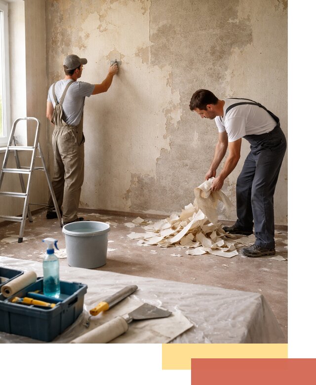 Снятие старых обоев в Амурске быстро и качественно