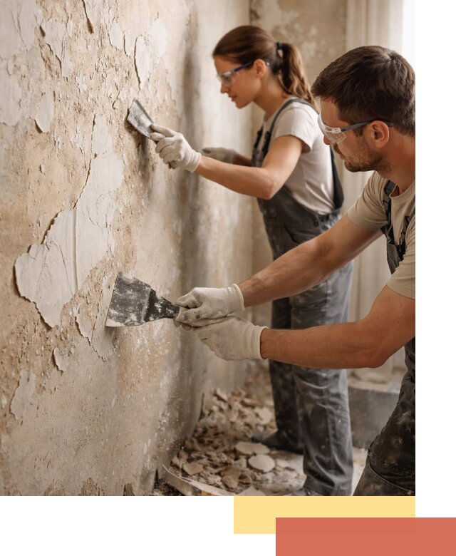 Снятие старой шпаклевки и подготовка поверхностей в Амурске