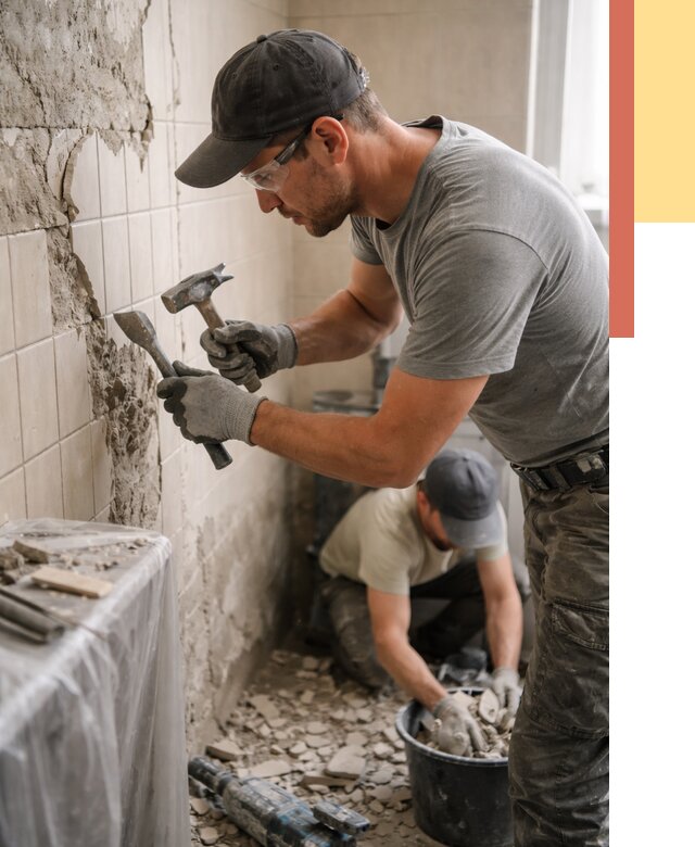 Демонтаж плитки со стен в Амурске от 878 руб. — быстро и недорого | ОТДЕЛОЧНИК-Мрс