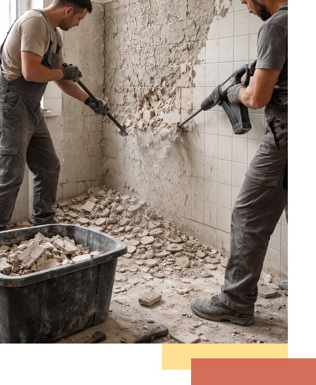 Демонтаж плитки со стен в Амурске быстро и аккуратно