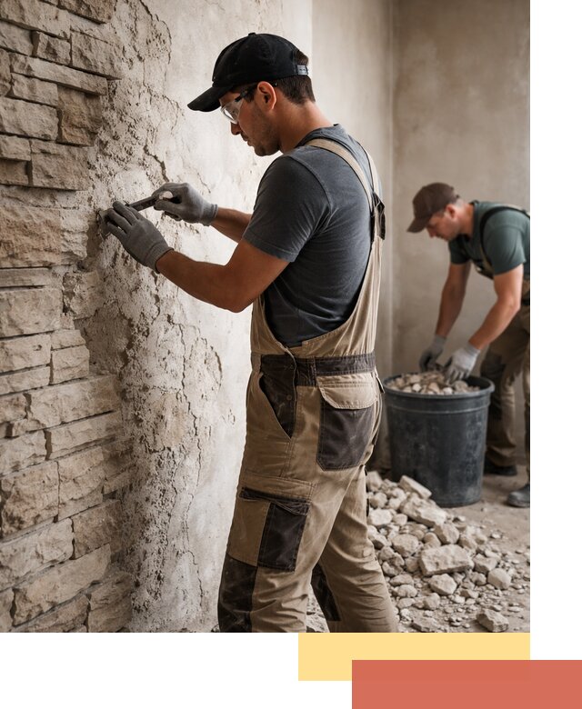 Демонтаж декоративного камня в Амурске профессионально и безопасно