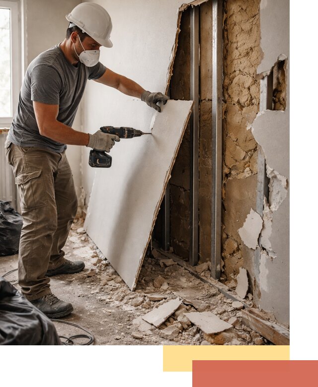 Демонтаж гипсокартона со стен в Амурске качественно и быстро