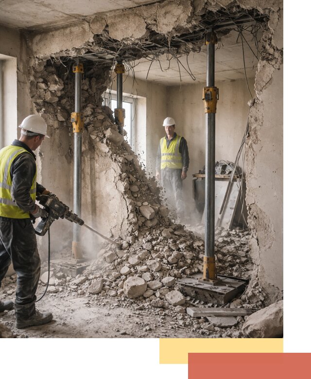 Снос несущих стен в Амурске с гарантией безопасности и качества