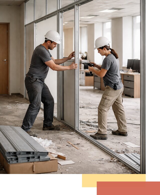 Демонтаж алюминиевых перегородок в Амурске быстро и аккуратно