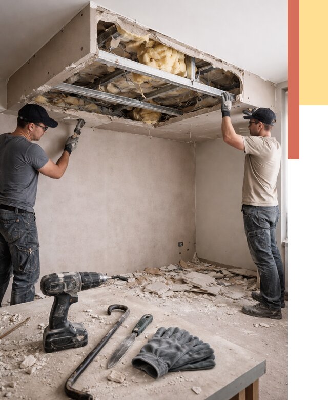 Демонтаж короба из гипсокартона в Амурске от 1570 руб. — быстро и недорого | ОТДЕЛОЧНИК-Мрс