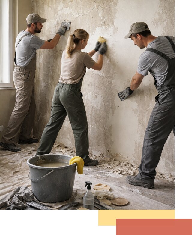 Очистка стен от клея и грунтовки в Амурске качественно и быстро