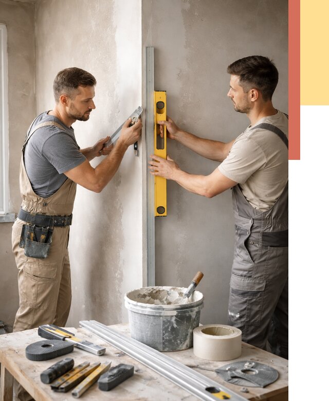 Выведение углов стен в Амурске от 1911 руб. быстро и недорого | ОТДЕЛОЧНИК-Мрс