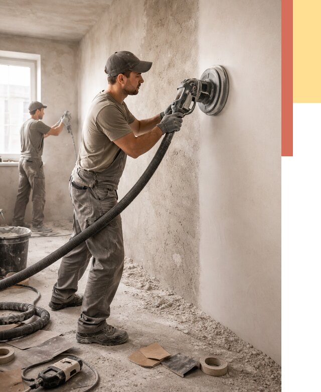 Шлифовка стен в Амурске от 1240 руб/м2 — быстро и недорого | ОТДЕЛОЧНИК-Мрс