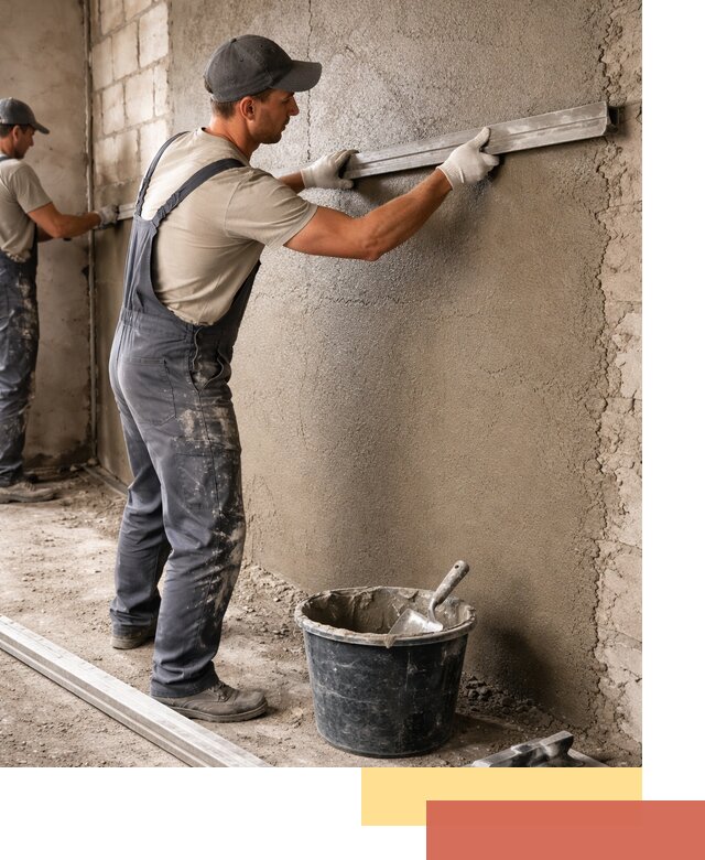 Штукатурка стен цементно-песчаная в Амурске профессионально