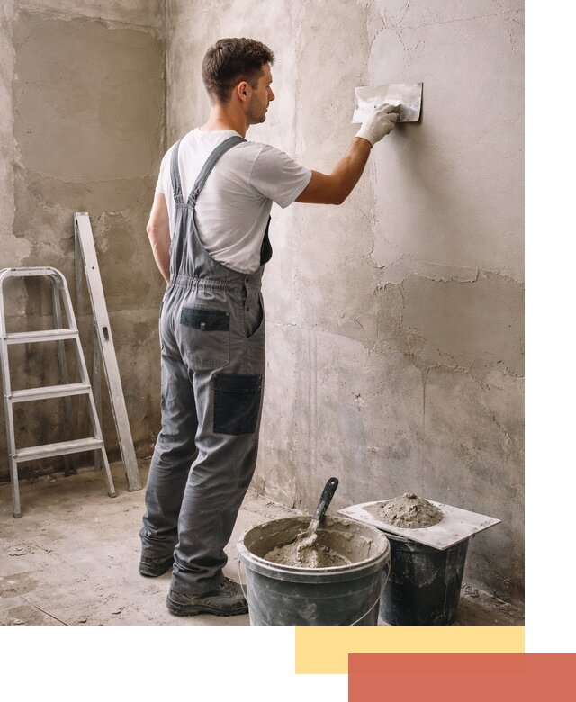 Штукатурка стен в ванной под ключ в Амурске