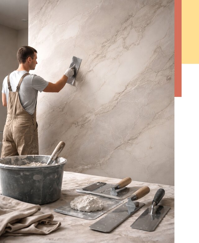 Декоративная штукатурка под мрамор в Амурске от 2893 руб./м² — быстро и недорого | ОТДЕЛОЧНИК-Мрс