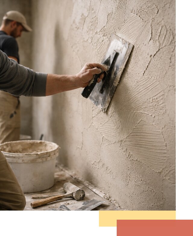 Фактурная штукатурка стен в Амурске — монтаж, отделка, реставрация