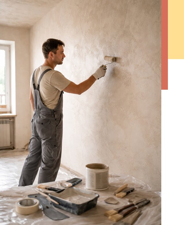 Нанесение лессирующей краски по декоративке в Амурске от 1808 руб. | ОТДЕЛОЧНИК-Мрс