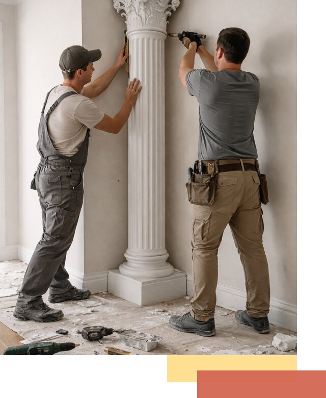 Установка декоративных колонн в Амурске под ключ