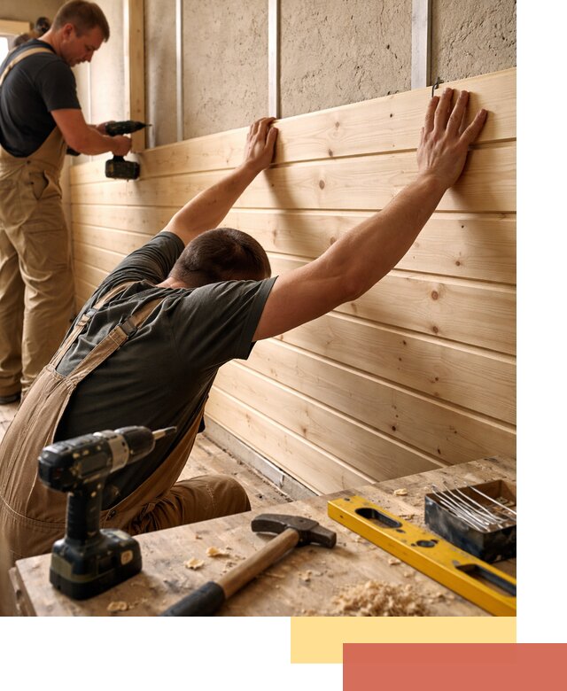 Монтаж деревянной вагонки на стены в Амурске быстро и качественно