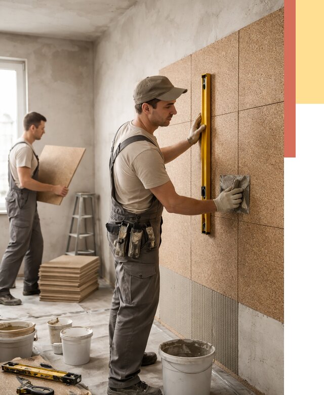 Монтаж пробковых панелей на стены в Амурске от 3616 руб. — ОТДЕЛОЧНИК-Мрс