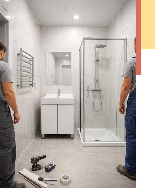 Отделка ванной комнаты панелями ПВХ в Амурске от 4649 руб. за м2 | ОТДЕЛОЧНИК-Мрс