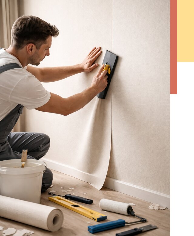 Поклейка виниловых обоев в Амурске от 4649 руб. | Быстро и недорого — ОТДЕЛОЧНИК-Мрс