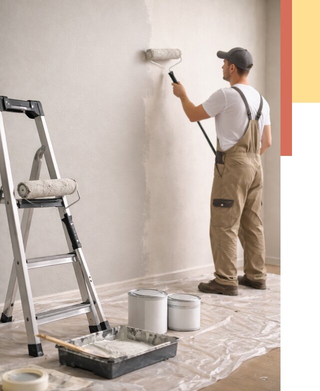 Покраска стен латексной краской в Амурске от 4649 руб. за м2 | ОТДЕЛОЧНИК-Мрс