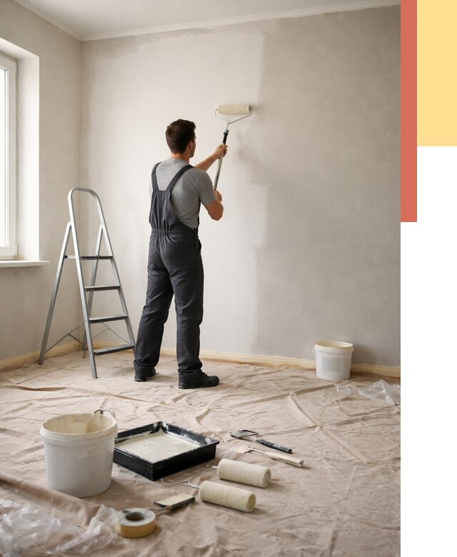 Покраска стен моющейся краской в Амурске от 362 руб./м² — быстро и недорого | ОТДЕЛОЧНИК-Мрс