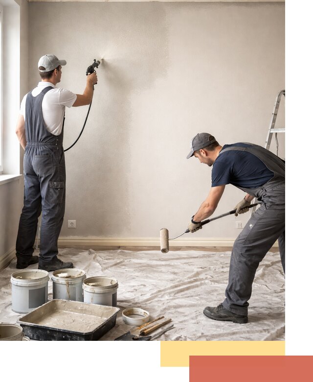 Покраска стен моющейся краской и защита поверхностей в Амурске