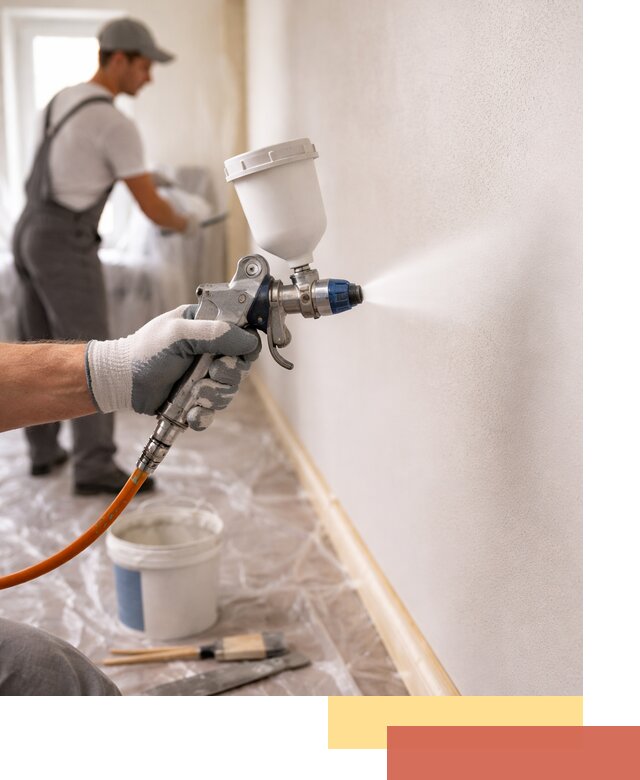 Покраска стен краскопультом в Амурске быстро и качественно