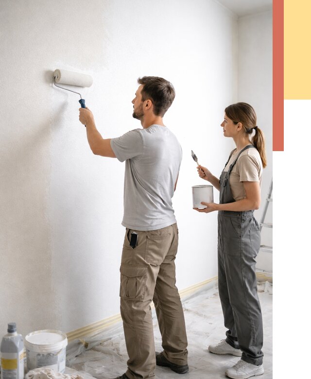 Окраска стен по стеклохолсту в Амурске от 4649 руб/м² под ключ | ОТДЕЛОЧНИК-Мрс