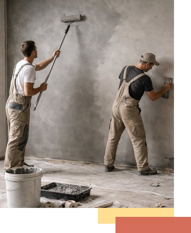 Покраска стен под бетон в Амурске профессионально и недорого