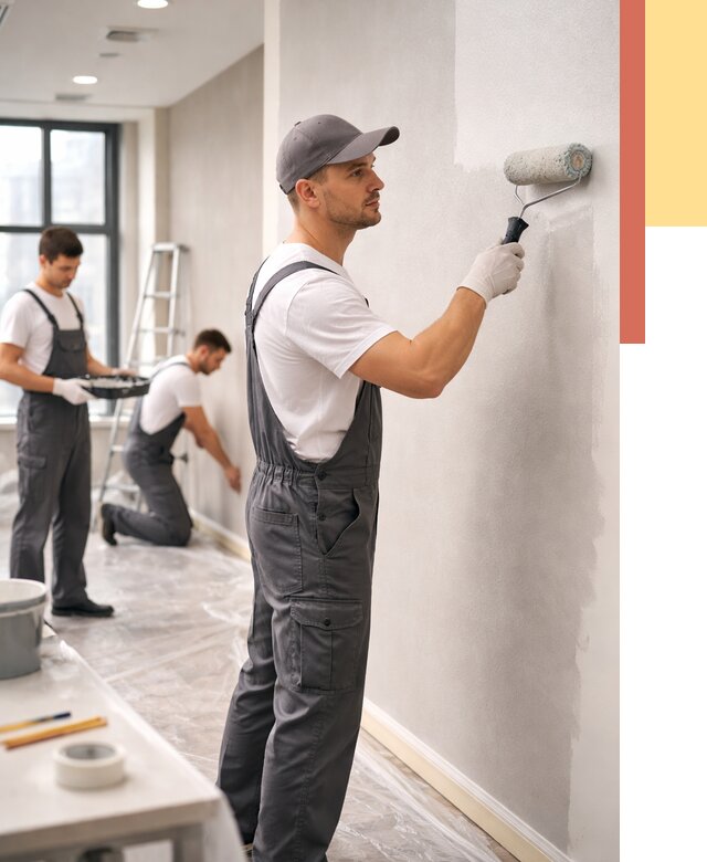 Покраска стен в офисе в Амурске от 8782 руб. — быстро и недорого | ОТДЕЛОЧНИК-Мрс