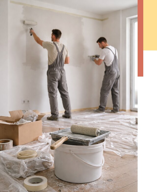 Покраска стен в квартире в Амурске от 2583 руб/м2 — быстро и недорого | ОТДЕЛОЧНИК-Мрс