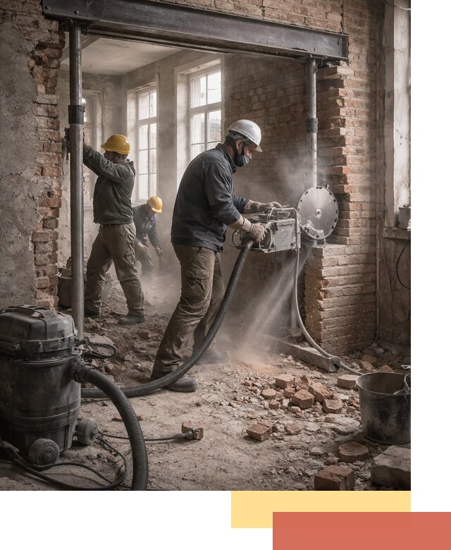 Прорезка проема в стене под дверной или оконный проем в Амурске