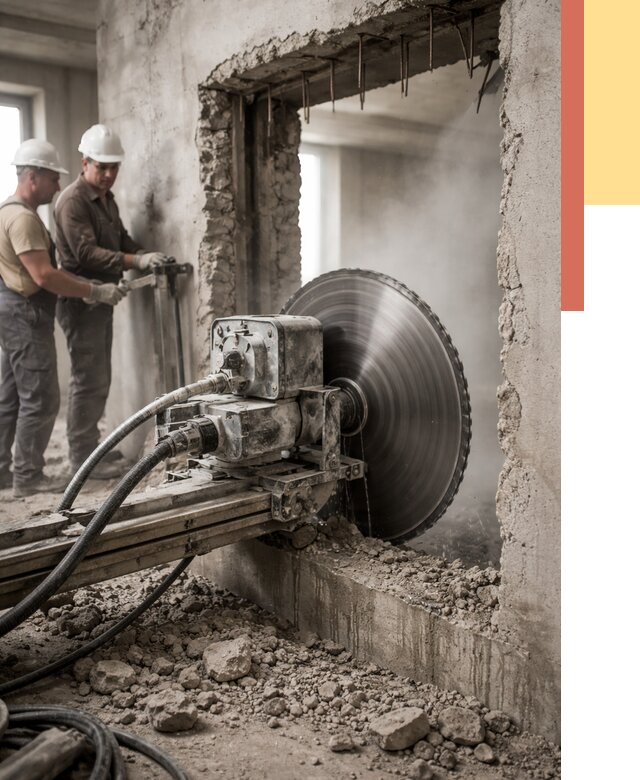 Алмазная резка проемов в Амурске от 4649 руб. быстро и недорого | ОТДЕЛОЧНИК-Мрс