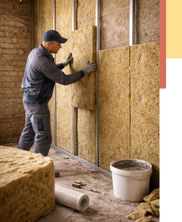 Утепление стен минватой в Амурске от 1395 руб./м2 — недорого и быстро | ОТДЕЛОЧНИК-Мрс