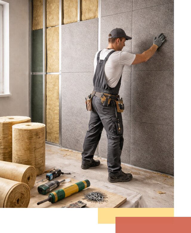 Профессиональная шумоизоляция стен в Амурске для квартиры и офиса