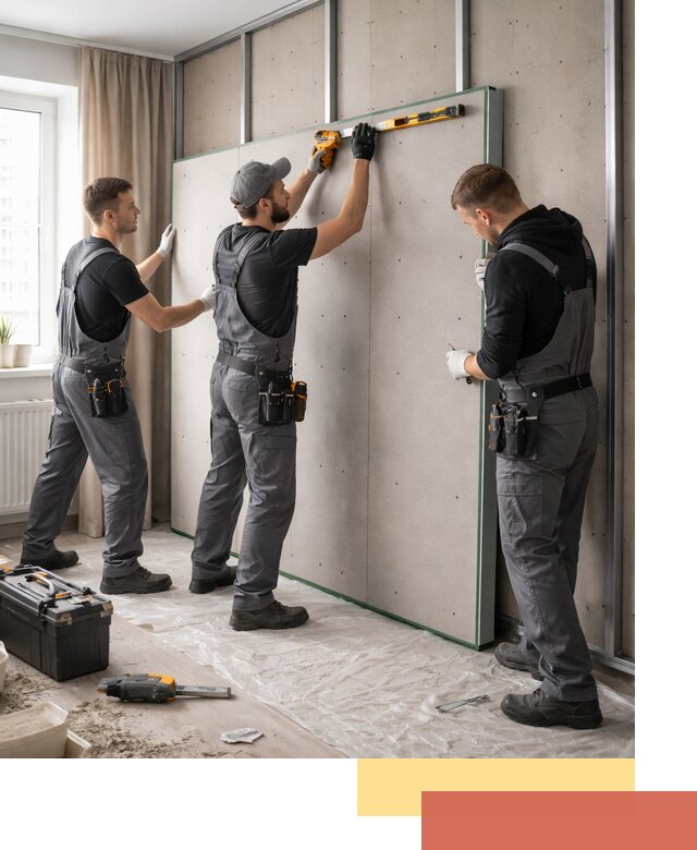 Шумоизоляция стен панелями ЗИПС в Амурске для жилых и коммерческих помещений