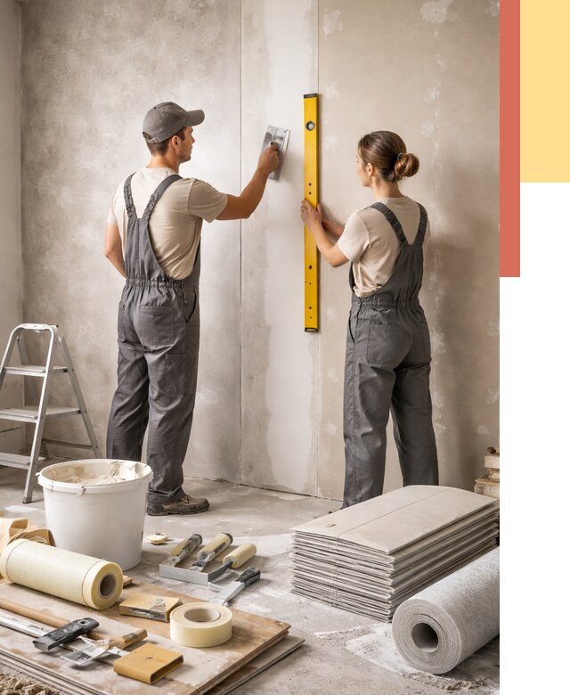 Отделка стен в Амурске от 1550 руб/м² — недорого, быстро, под ключ | ОТДЕЛОЧНИК-Мрс