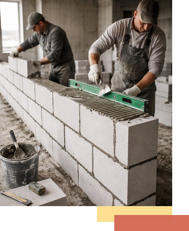 Кладка перегородок из газобетона в Амурске быстро и качественно