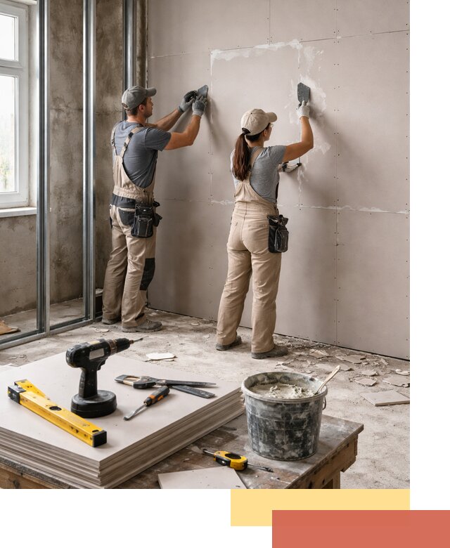 Монтаж двухслойной перегородки из гипсокартона в Амурске