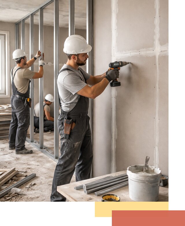 Перегородки из огнестойкого гипсокартона в Амурске под ключ