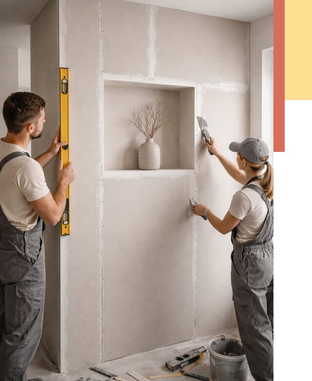 Перегородка из гипсокартона с нишей в Амурске от 3358 руб. под ключ | ОТДЕЛОЧНИК-Мрс