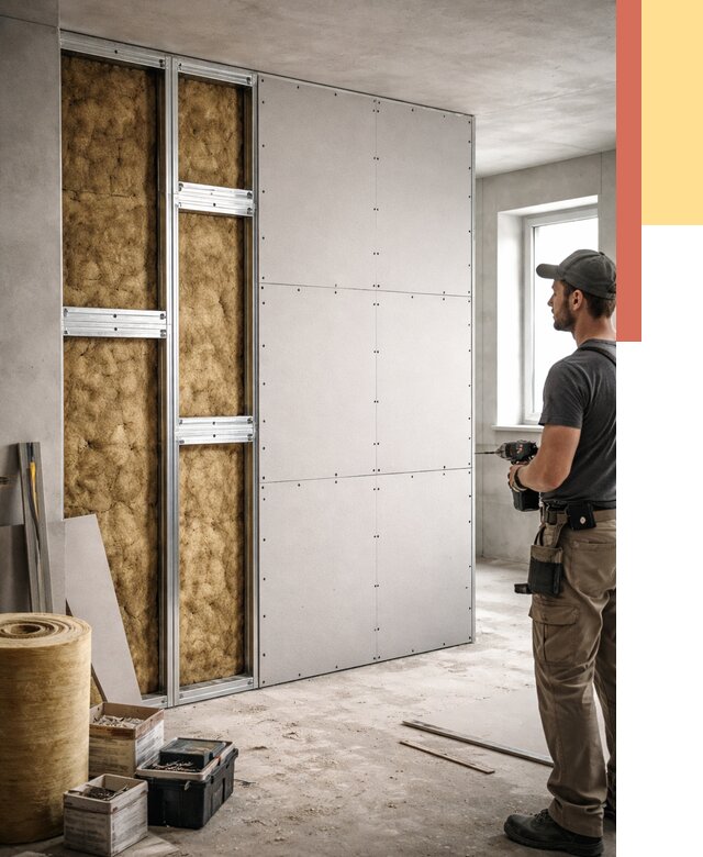 Усиленная перегородка под навеску в Амурске от 13225 руб. — монтаж под ключ | ОТДЕЛОЧНИК-Мрс