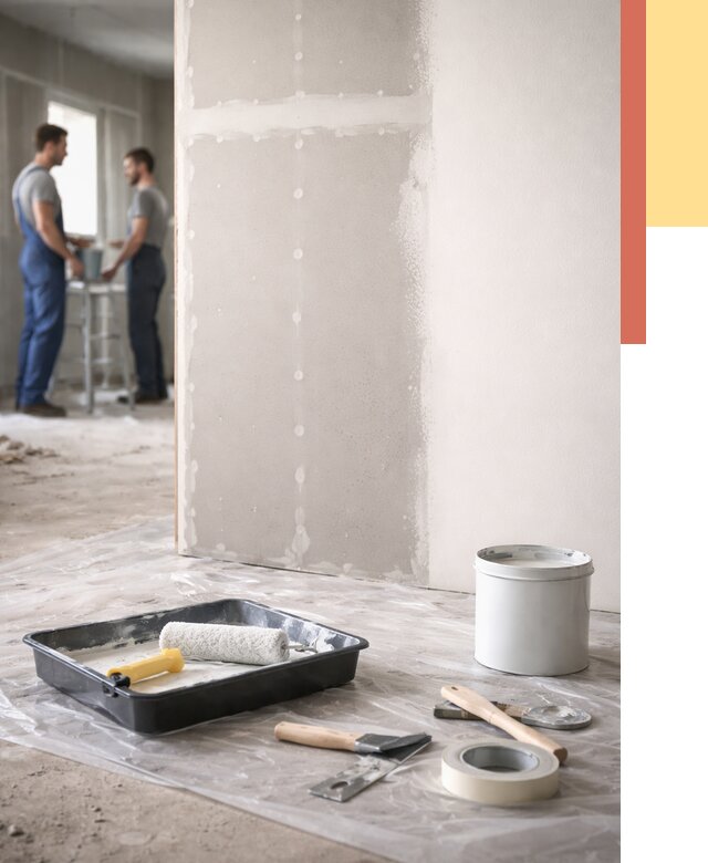 Покраска перегородок из гипсокартона в Амурске от 4649 руб. под ключ | ОТДЕЛОЧНИК-Мрс