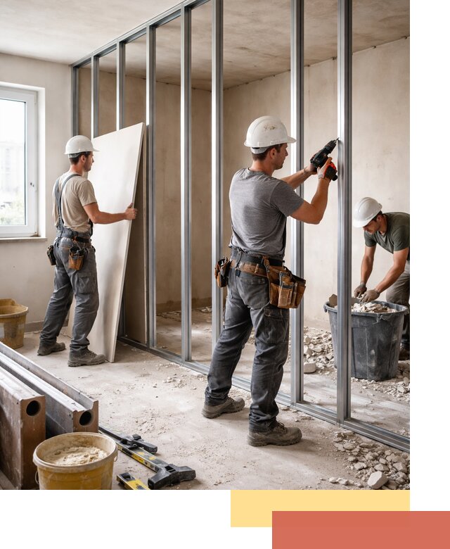 Перенос гипсокартонной перегородки в Амурске профессионально и быстро