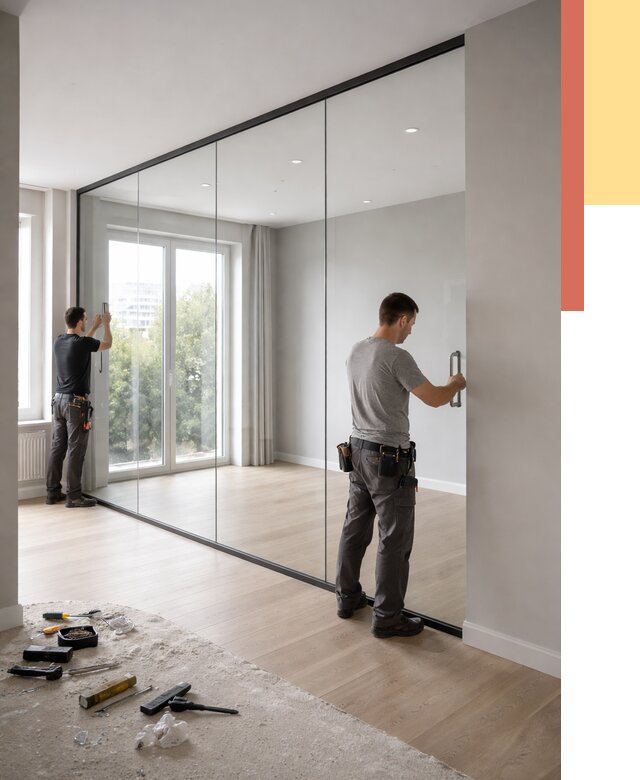 Изготовление стеклянных перегородок в Амурске от 12760 руб. под ключ | ОТДЕЛОЧНИК-Мрс