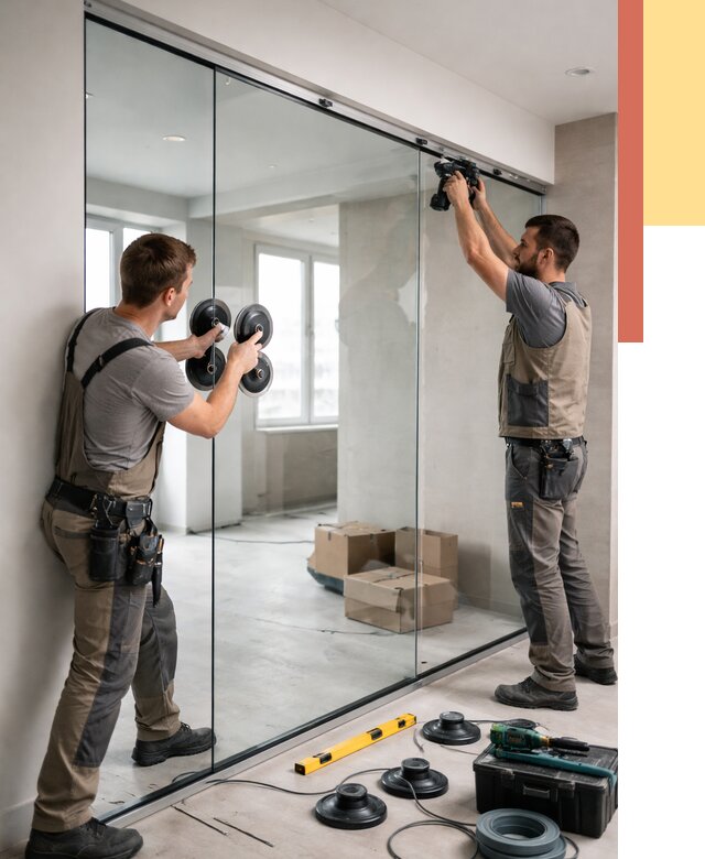 Монтаж стеклянных перегородок в Амурске от 6716 руб. | ОТДЕЛОЧНИК-Мрс