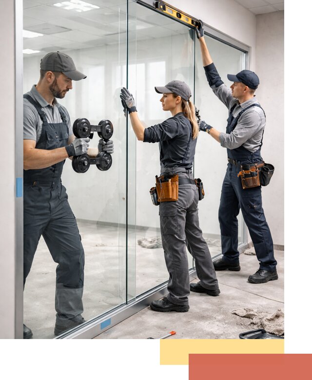 Профессиональный монтаж стеклянных перегородок в Амурске