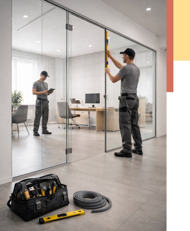 Цельностеклянные перегородки под ключ в Амурске от 9815 руб. — монтаж и цены | ОТДЕЛОЧНИК-Мрс