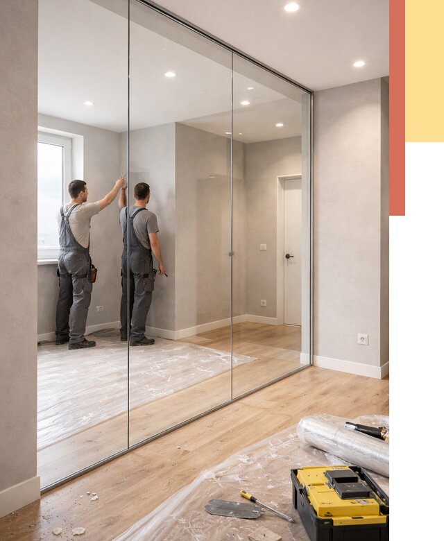 Безрамные стеклянные перегородки в Амурске — монтаж от 9815 руб. | ОТДЕЛОЧНИК-Мрс