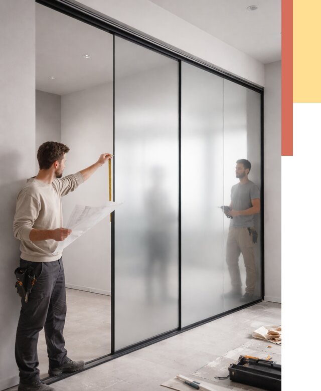 Матовые стеклянные перегородки в Амурске от 8782 руб. — монтаж и установка | ОТДЕЛОЧНИК-Мрс